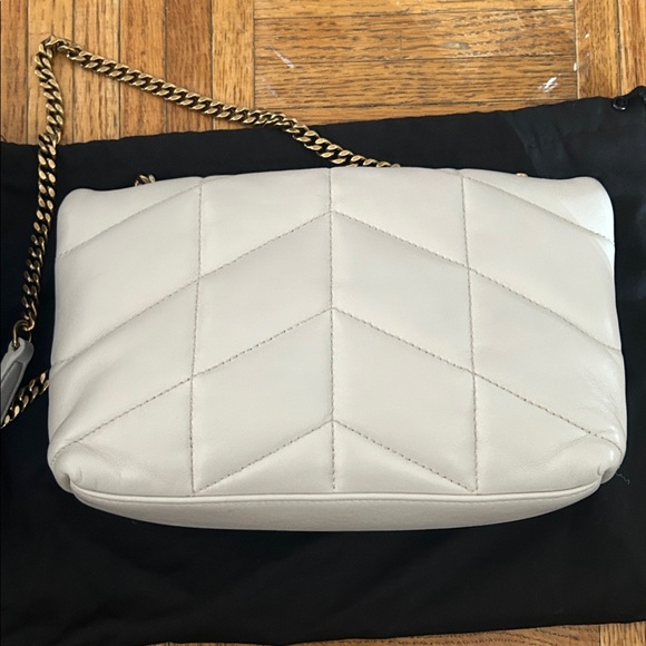 Saint Laurent Cream Quilted Loulou Toy Puffer Crossbody with Gold Hardware - Picture 11 of 11